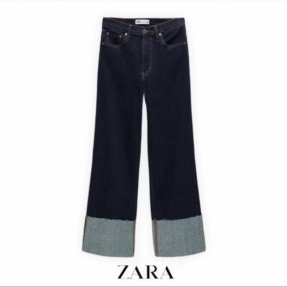 Zara Jeans Zara Folded Up Wide Leg Jeans Poshmark